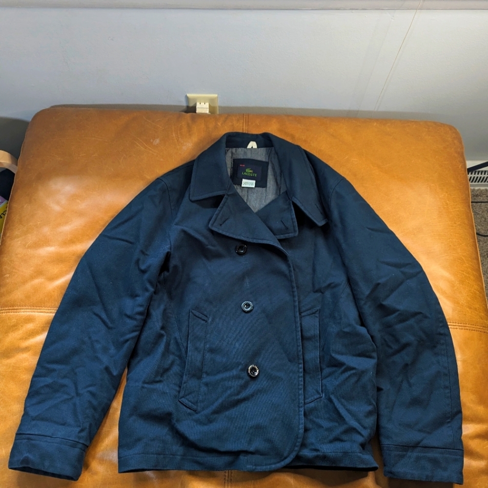Lacoste Men's Navy Blue Coat, Large